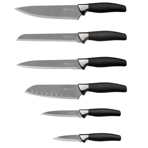 New England Cutlery 7 Piece High Carbon Stainless Steel Knife Block Set